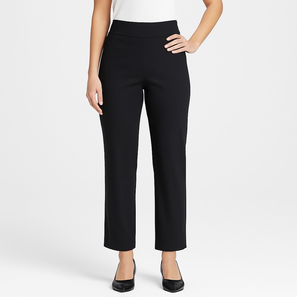Investments Petites Black Stretch Pull-On Dress Pants Size 6P